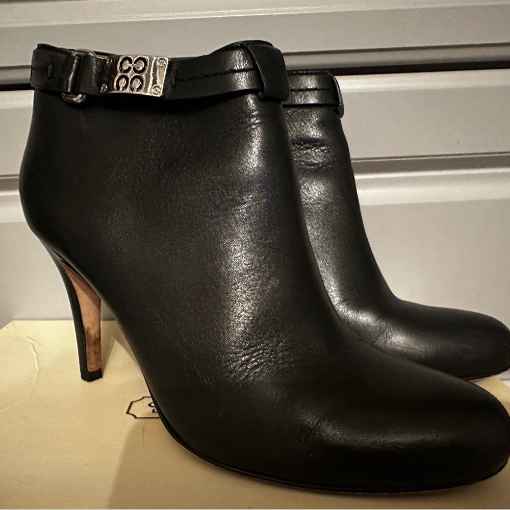 Coach Black Ankle Booties with Stiletto Heel